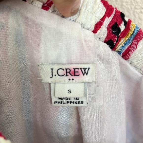 J Crew One Shoulder Dress White Pink Tropical Leaf Print Small - Picture 2 of 14